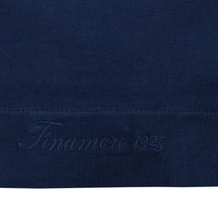 Dark blue garment dyed cotton T-shirt with Finamore 1925 logo