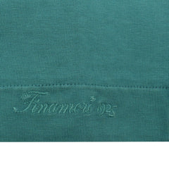 Green garment dyed cotton T-shirt with Finamore 1925 logo