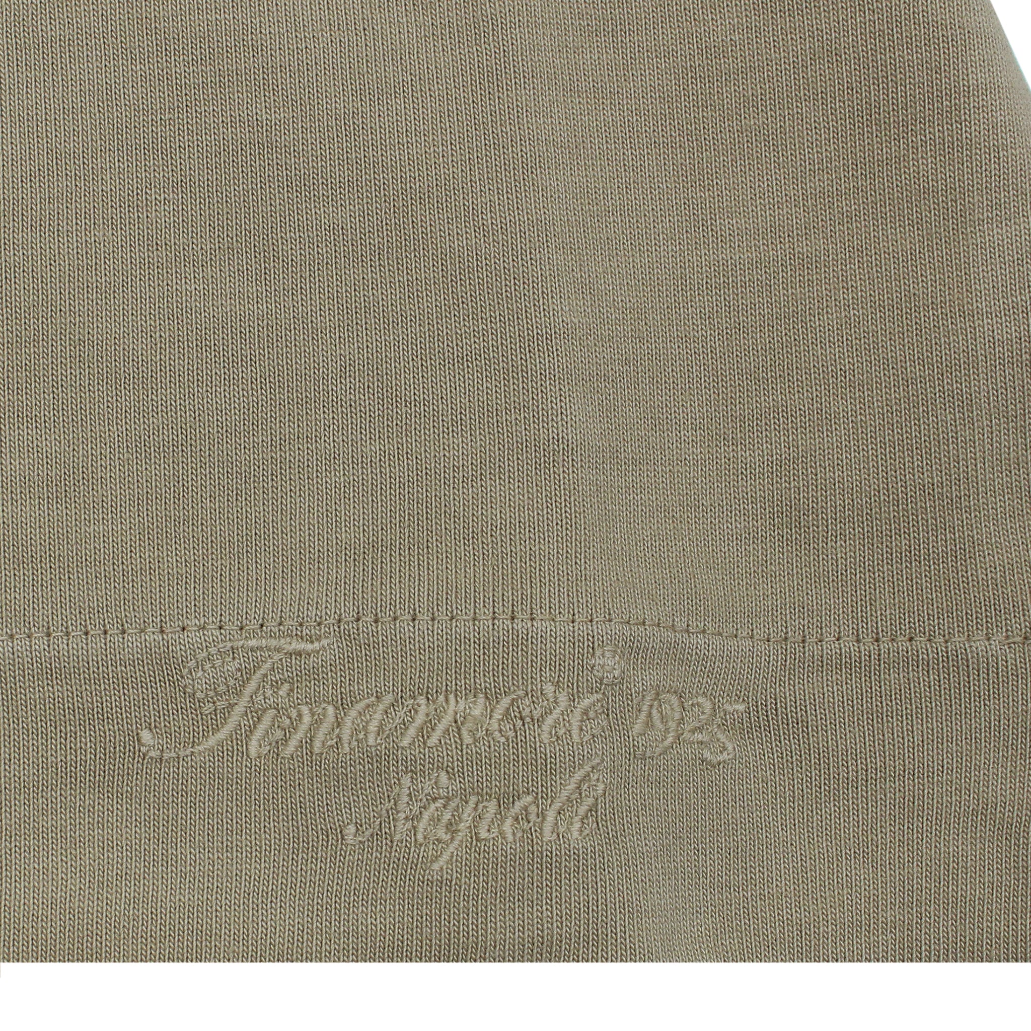 Beige garment dyed cotton T-shirt with Finamore 1925 logo