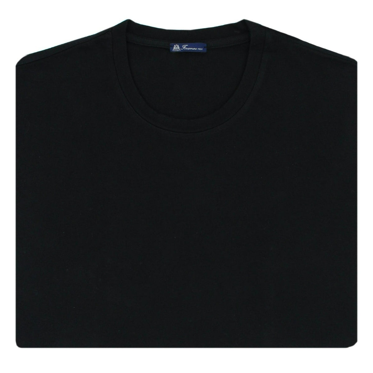 Dark garment dyed cotton T-shirt with Finamore 1925 logo