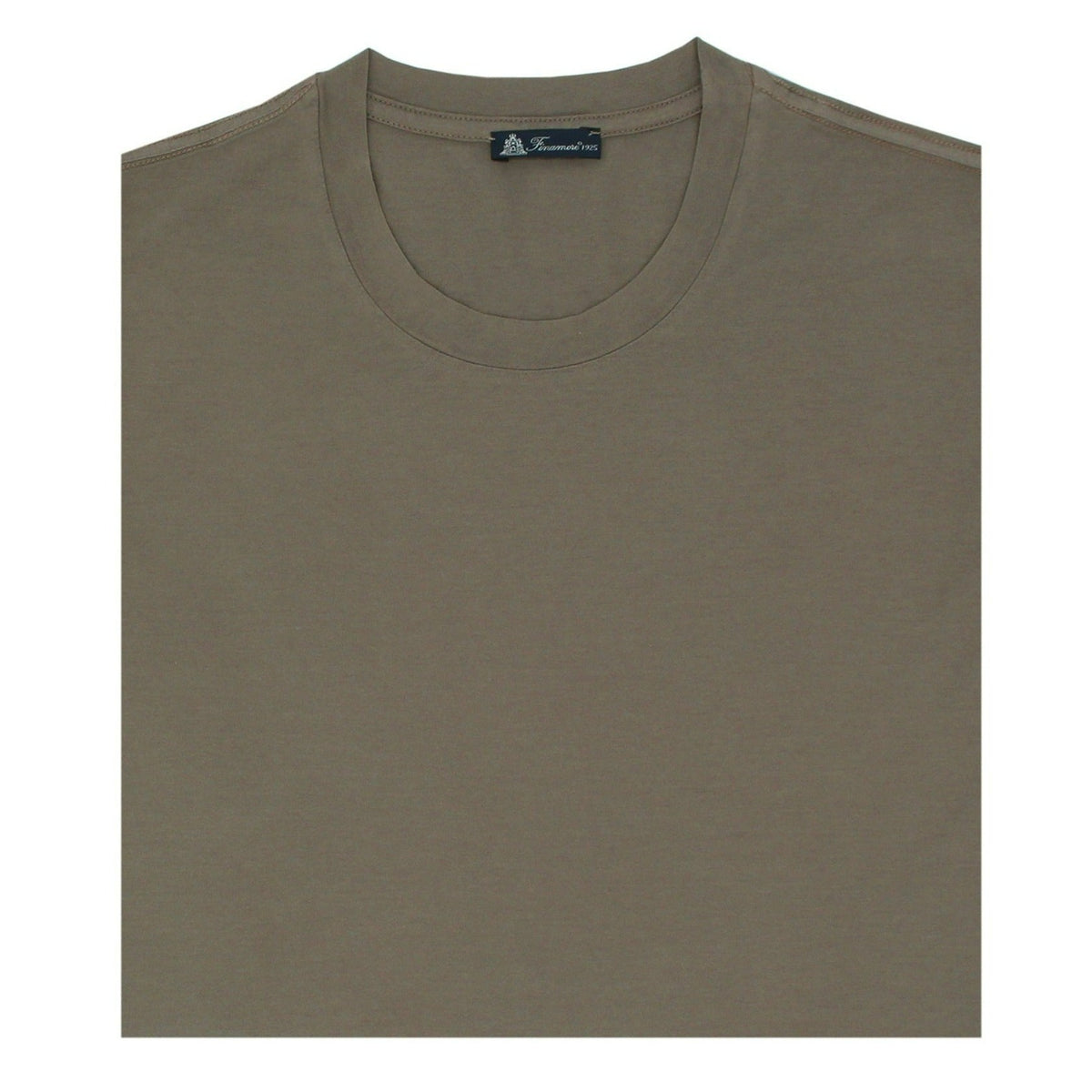 T-shirt colore fango in cotone Supima tinto in capo