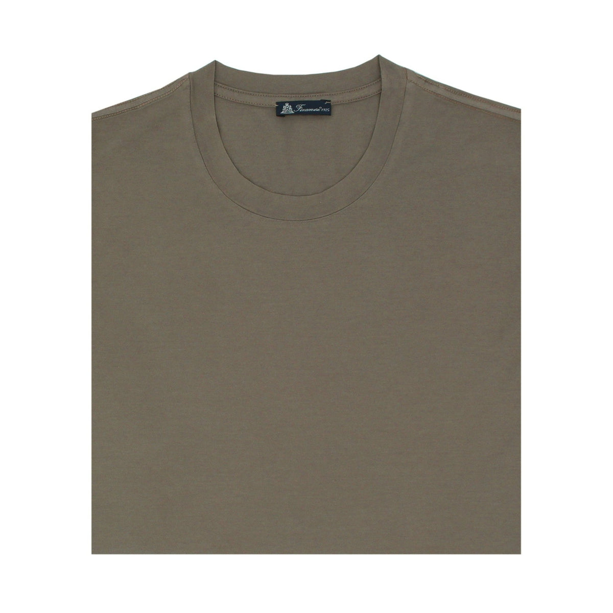 T-shirt colore fango in cotone Supima tinto in capo