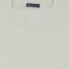 White matte garment dyed Supima cotton t-shirt
