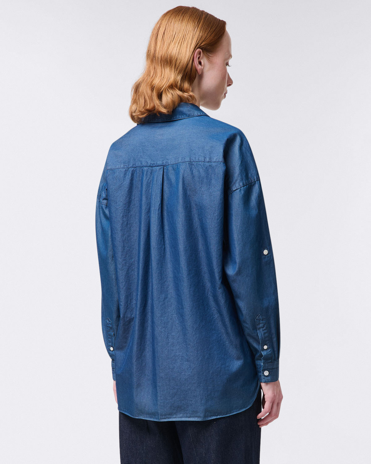 Sonia women's cotton denim shirt with front pockets