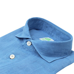 Camicia sportiva in lino Madison. Maniche corte e tasca frontale