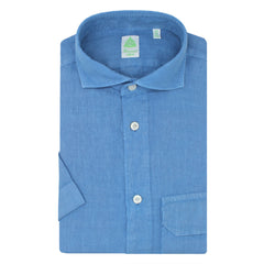 Camicia sportiva in lino Madison. Maniche corte e tasca frontale