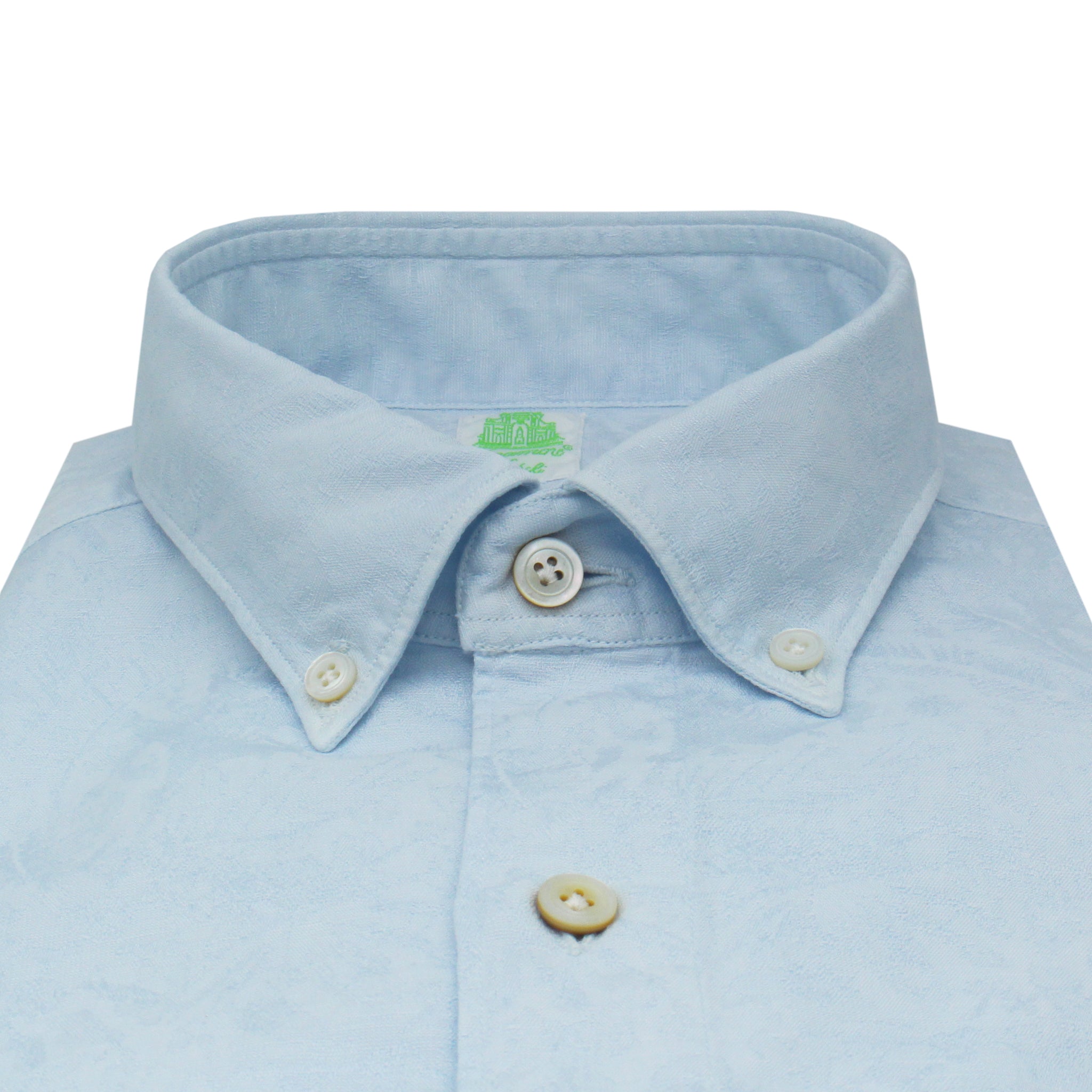 Tokyo cotton and linen jacquard garment dyed slim shirt