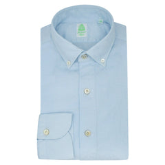 Tokyo cotton and linen jacquard garment dyed slim shirt