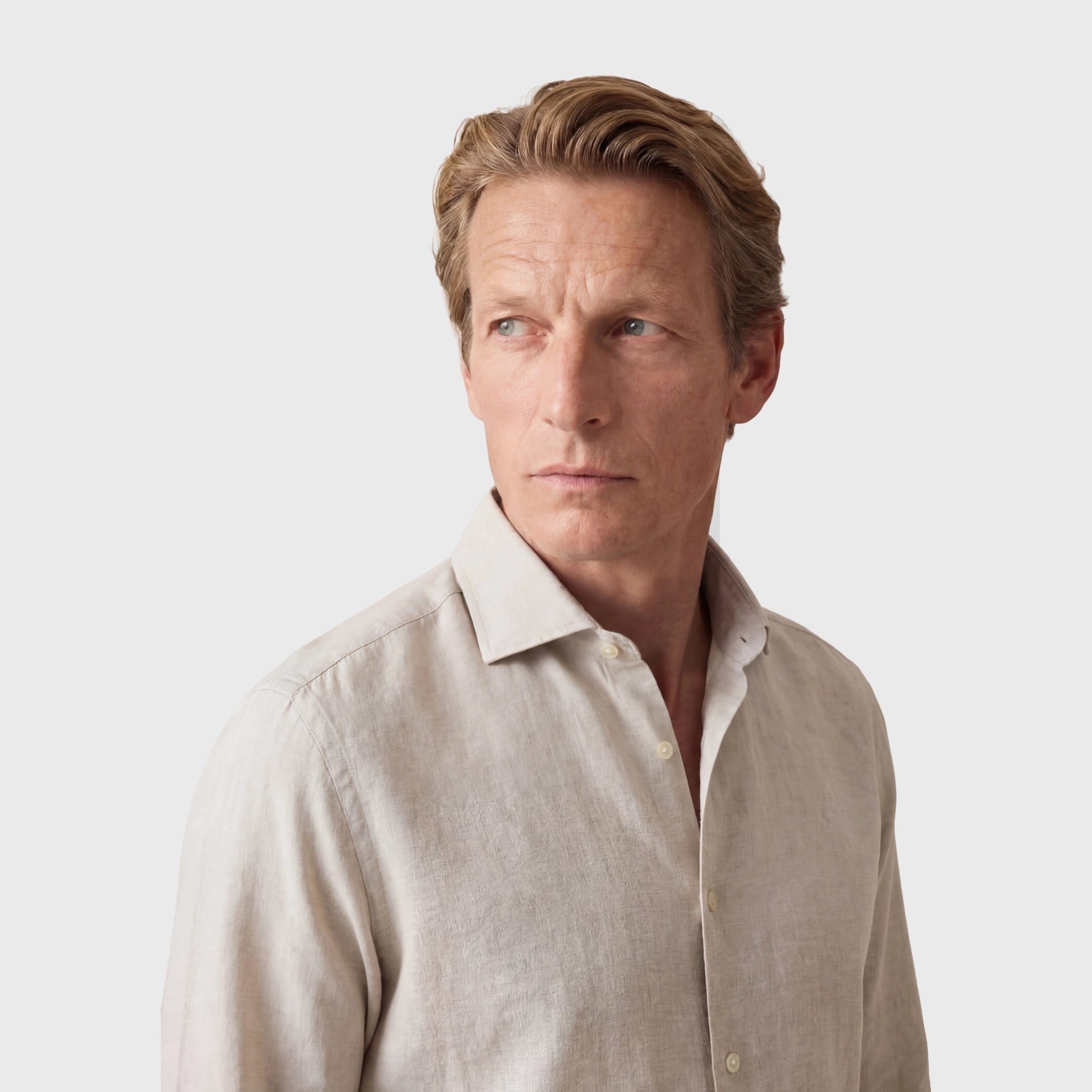 Tokyo sport shirt slim fit linen lyocell Luigi collar