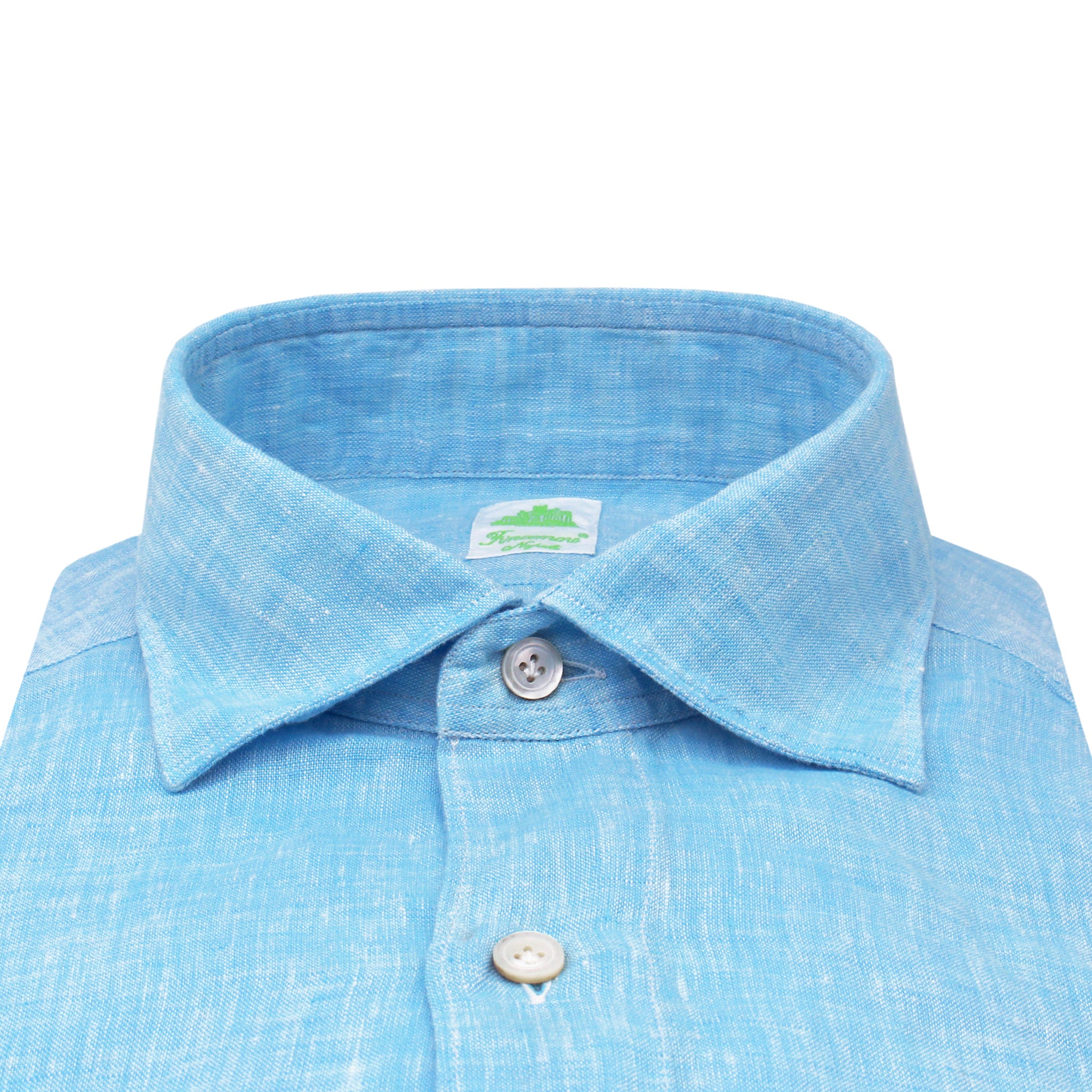 Camicia sportiva Tokyo slim fit in lino azzurro