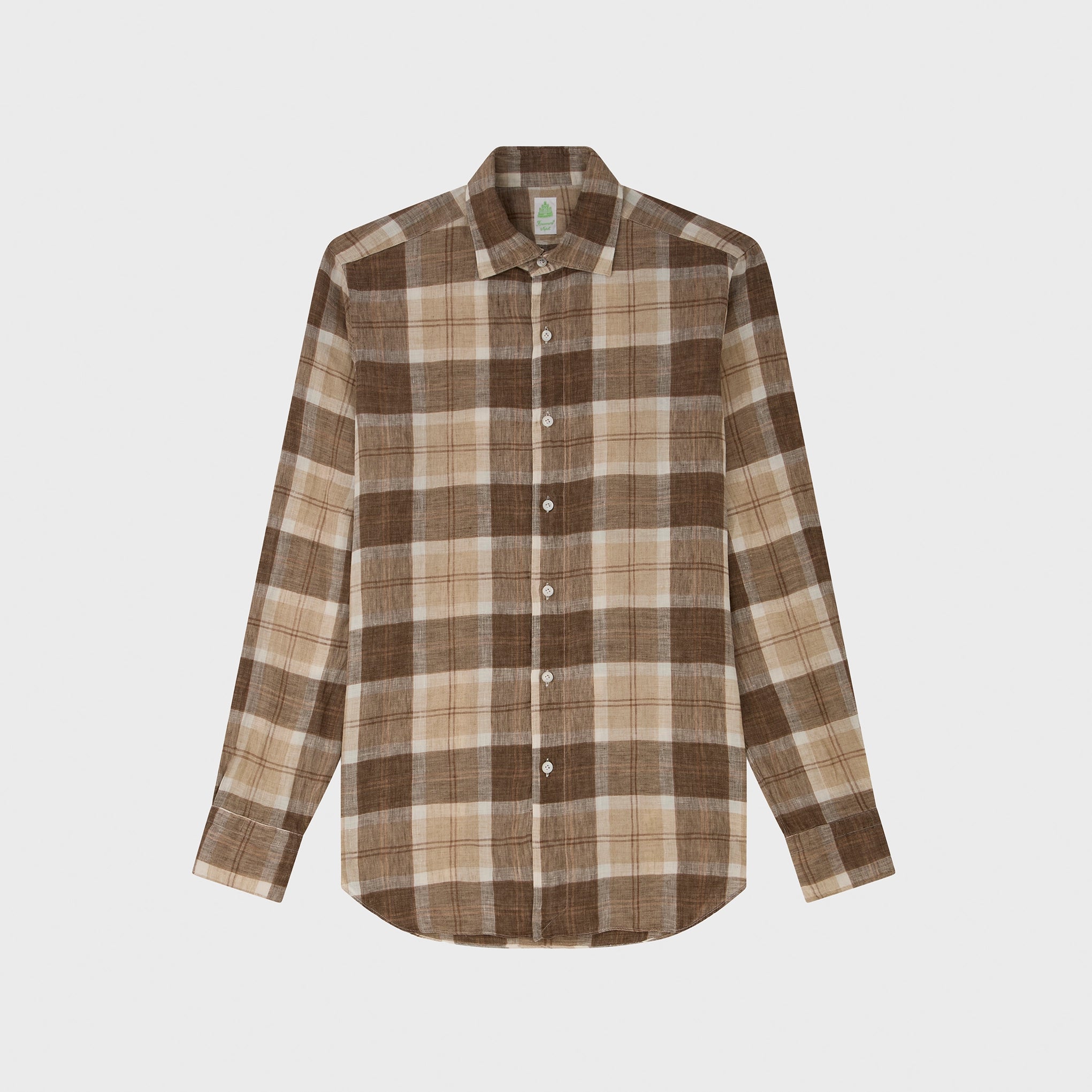 Tokyo sport shirt slim fit linen check Luigi collar