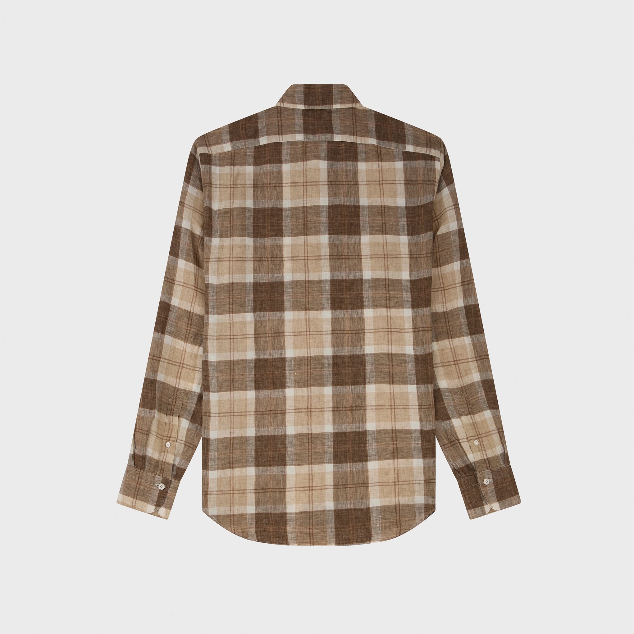 Tokyo sport shirt slim fit linen check Luigi collar