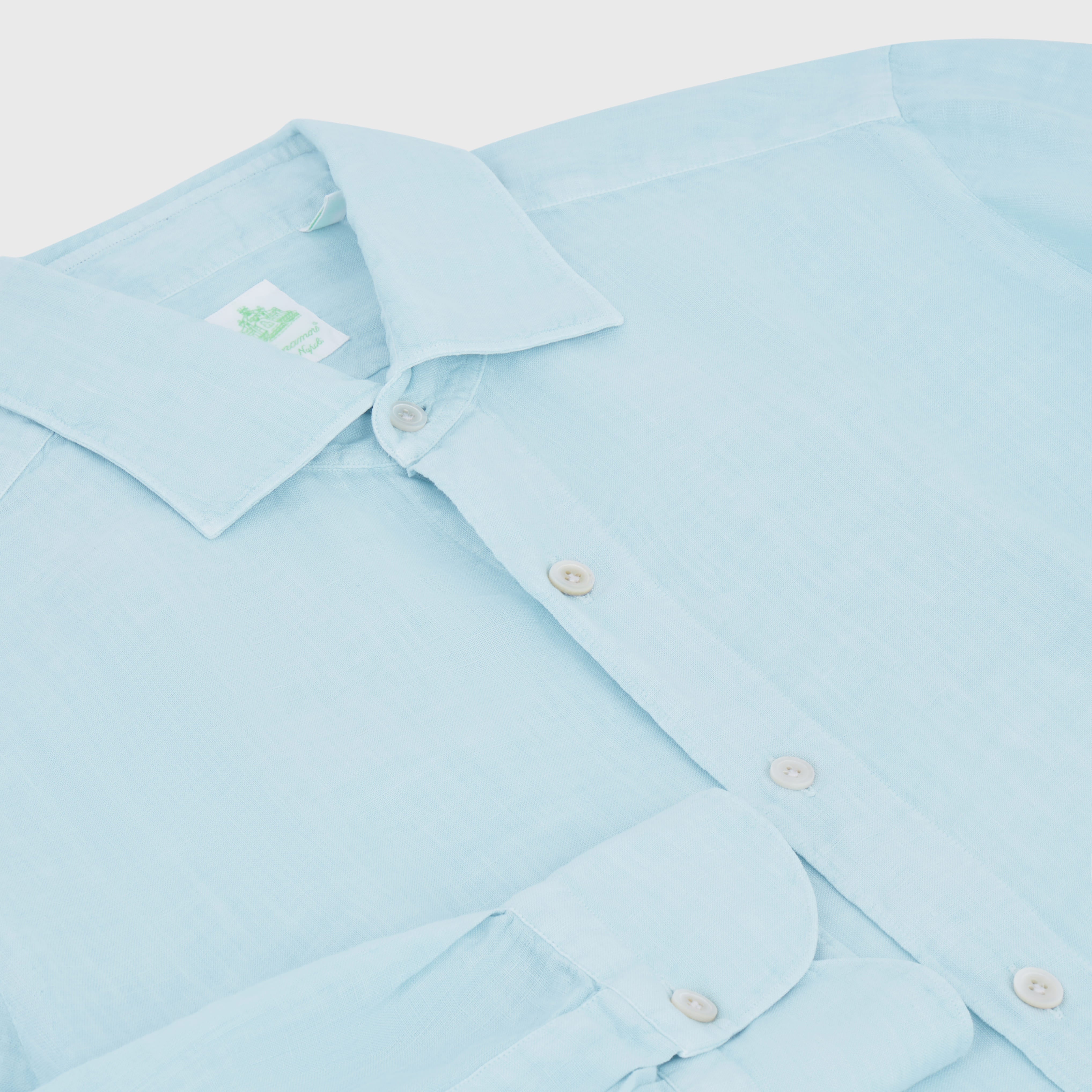 Tokyo sport shirt slim fit linen garment dyed Luigi collar