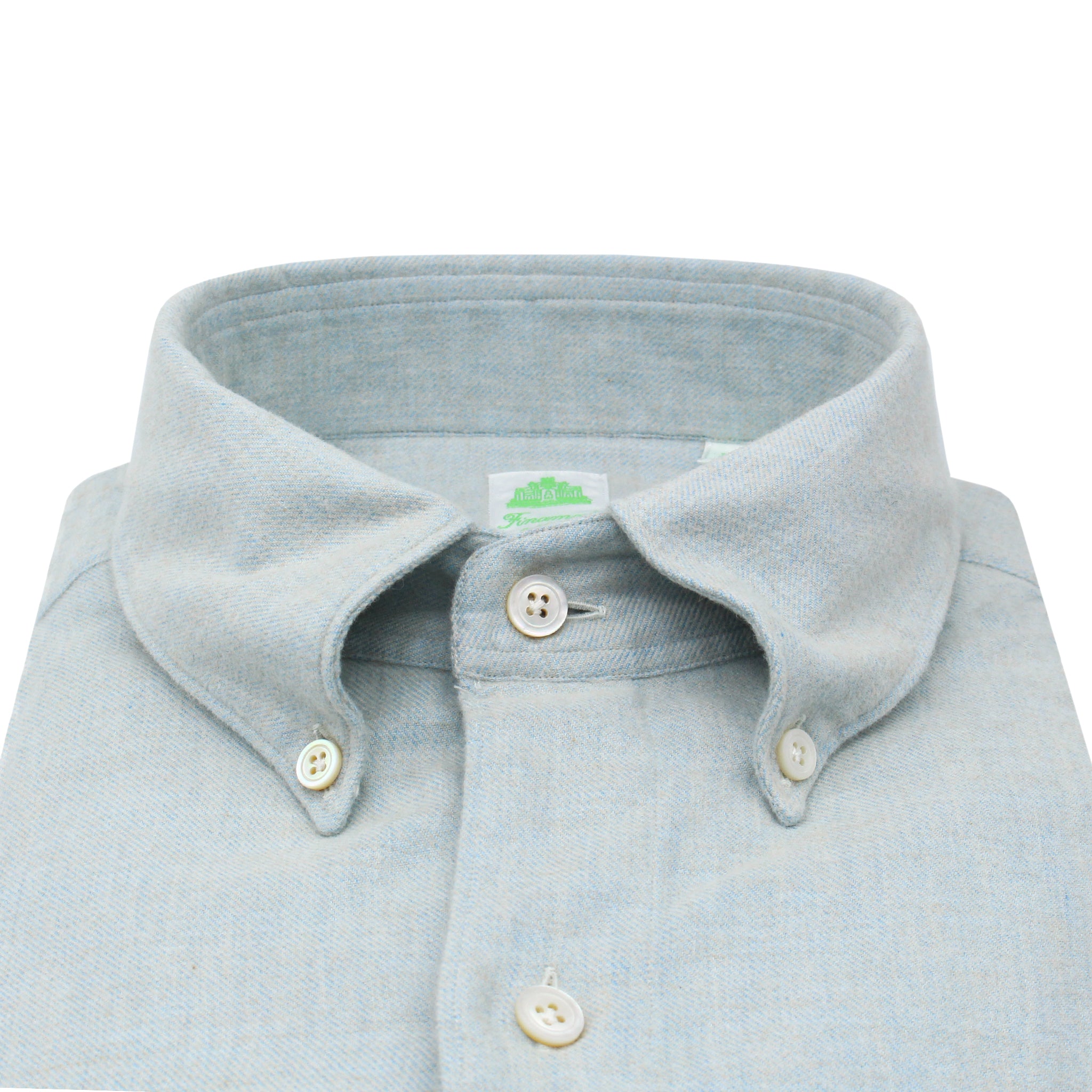 Grey and light blue checked cotton Tokyo sport shirt