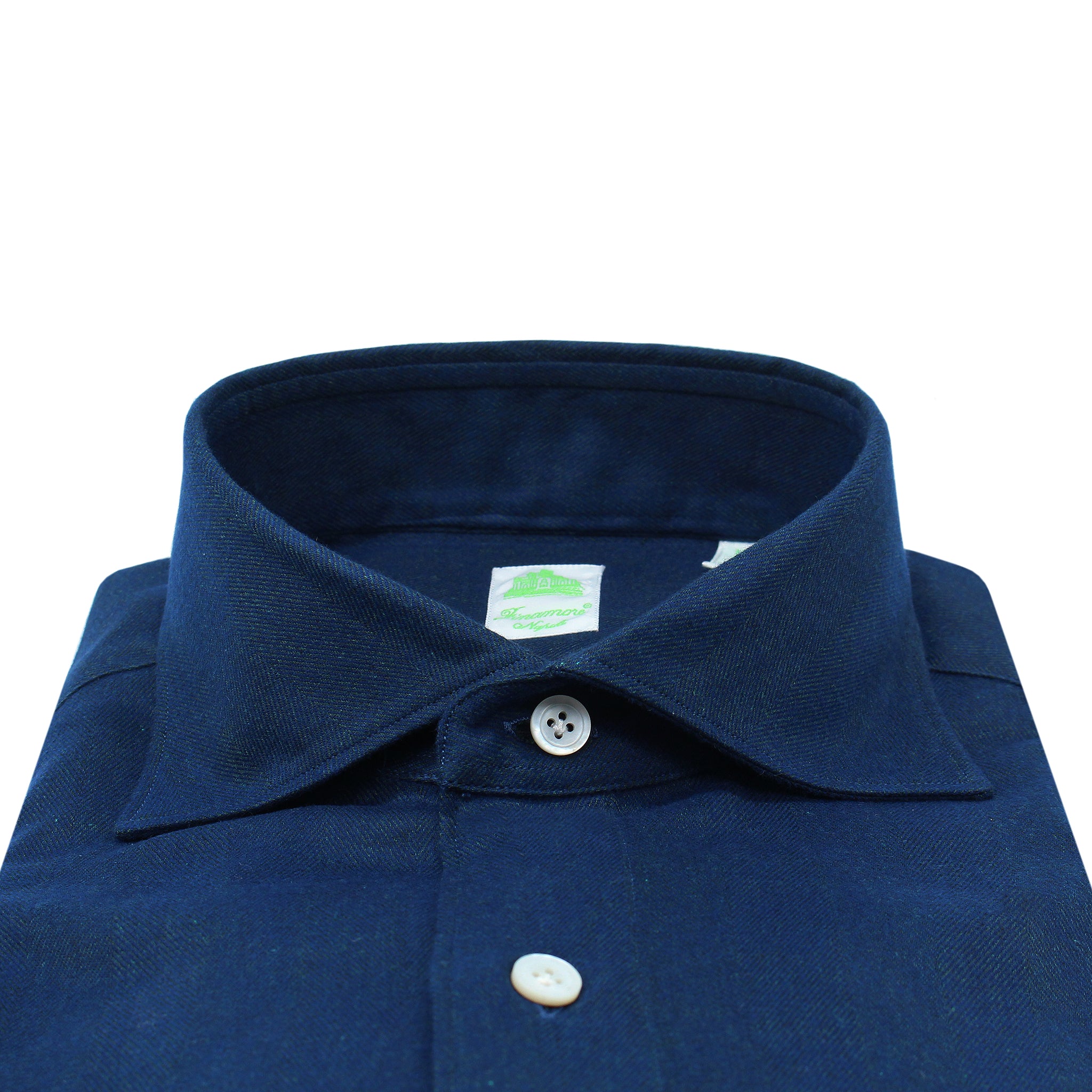 Tokyo sport shirt in blue herringbone flannel