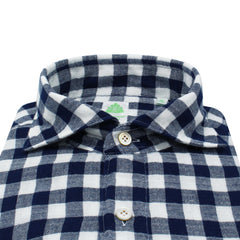 Tokyo sport shirt in cotton with large blue and white checks