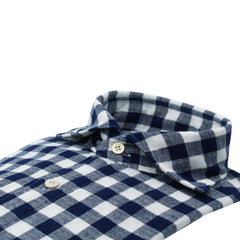Tokyo sport shirt in cotton with large blue and white checks