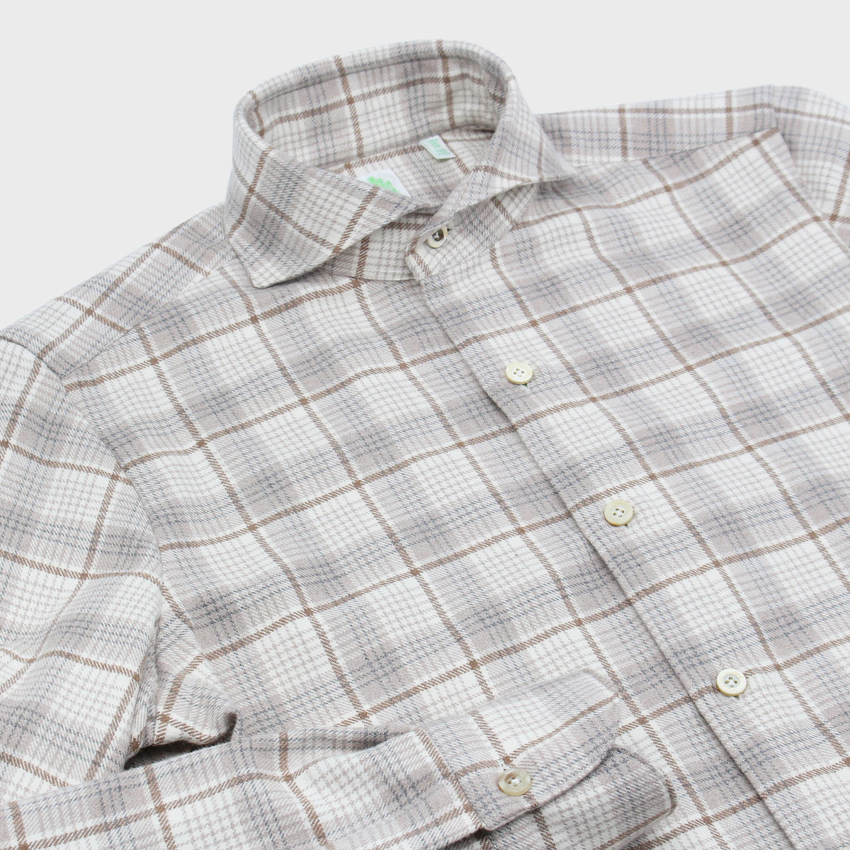 Tokyo slim fit cotton cashmere flannel check