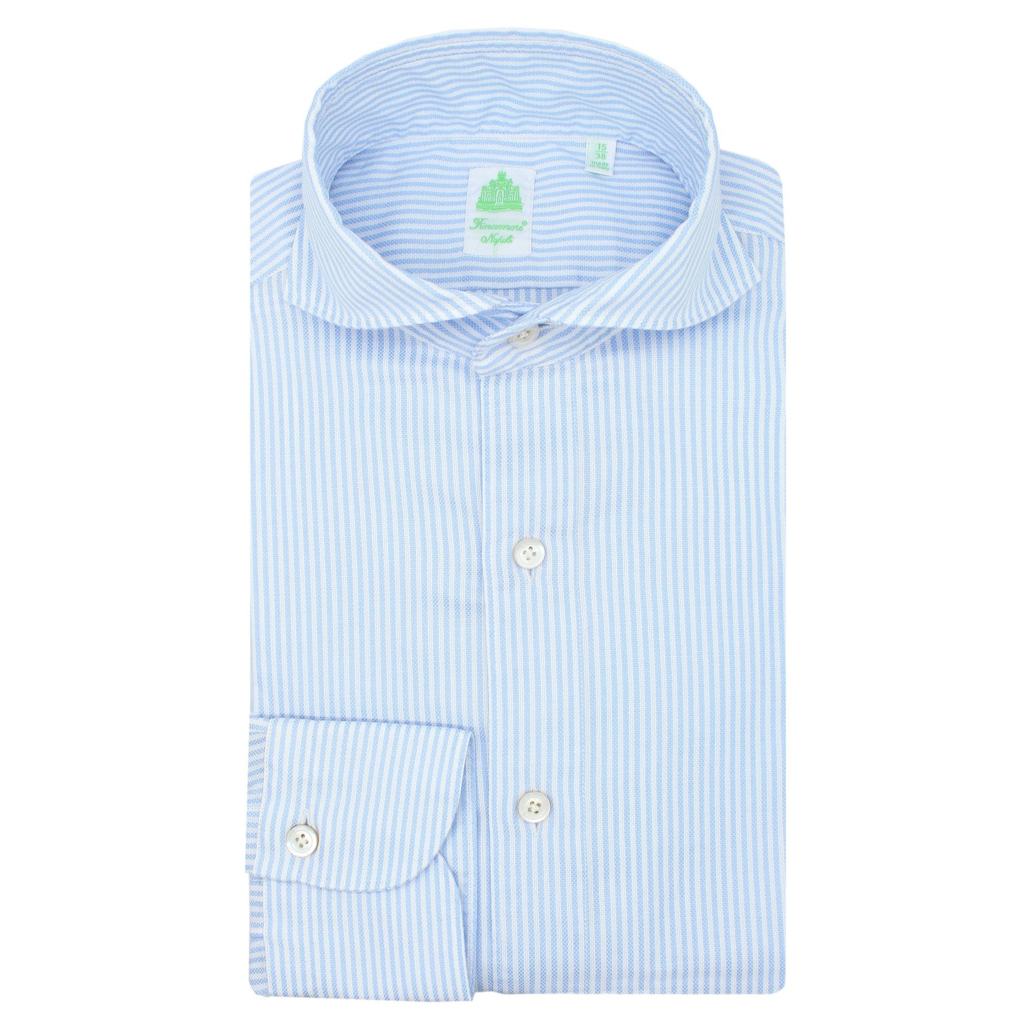 Camicia sportiva Tokyo in cotone popeline a righe azzurre