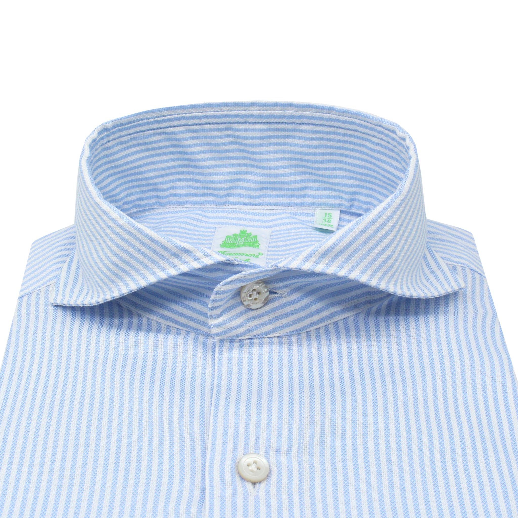 Camicia sportiva Tokyo in cotone popeline a righe azzurre