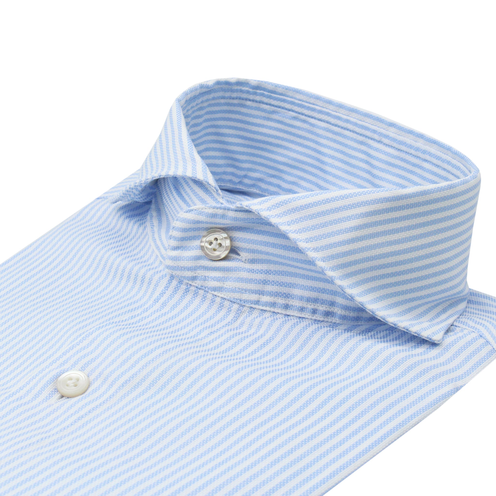 Camicia sportiva Tokyo in cotone popeline a righe azzurre