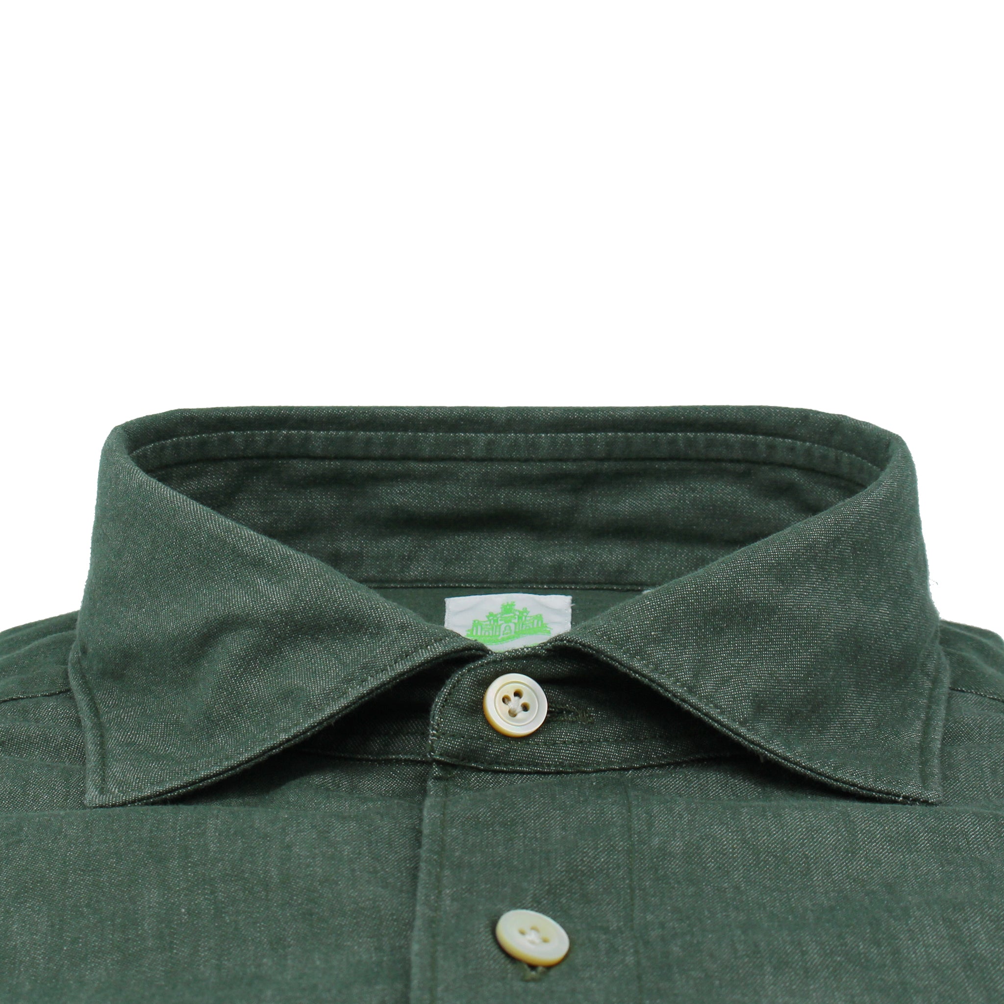 Camicia sportiva slim fit Tokyo con trattamento Enzimed in cotone verde scuro