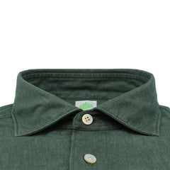 Camicia sportiva slim fit Tokyo con trattamento Enzimed in cotone verde scuro