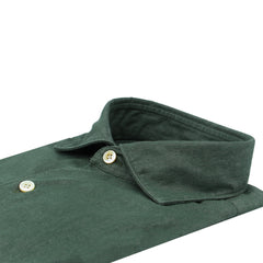 Camicia sportiva slim fit Tokyo con trattamento Enzimed in cotone verde scuro