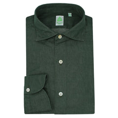 Tokyo Enzimed slim fit sport shirt in dark green cotton