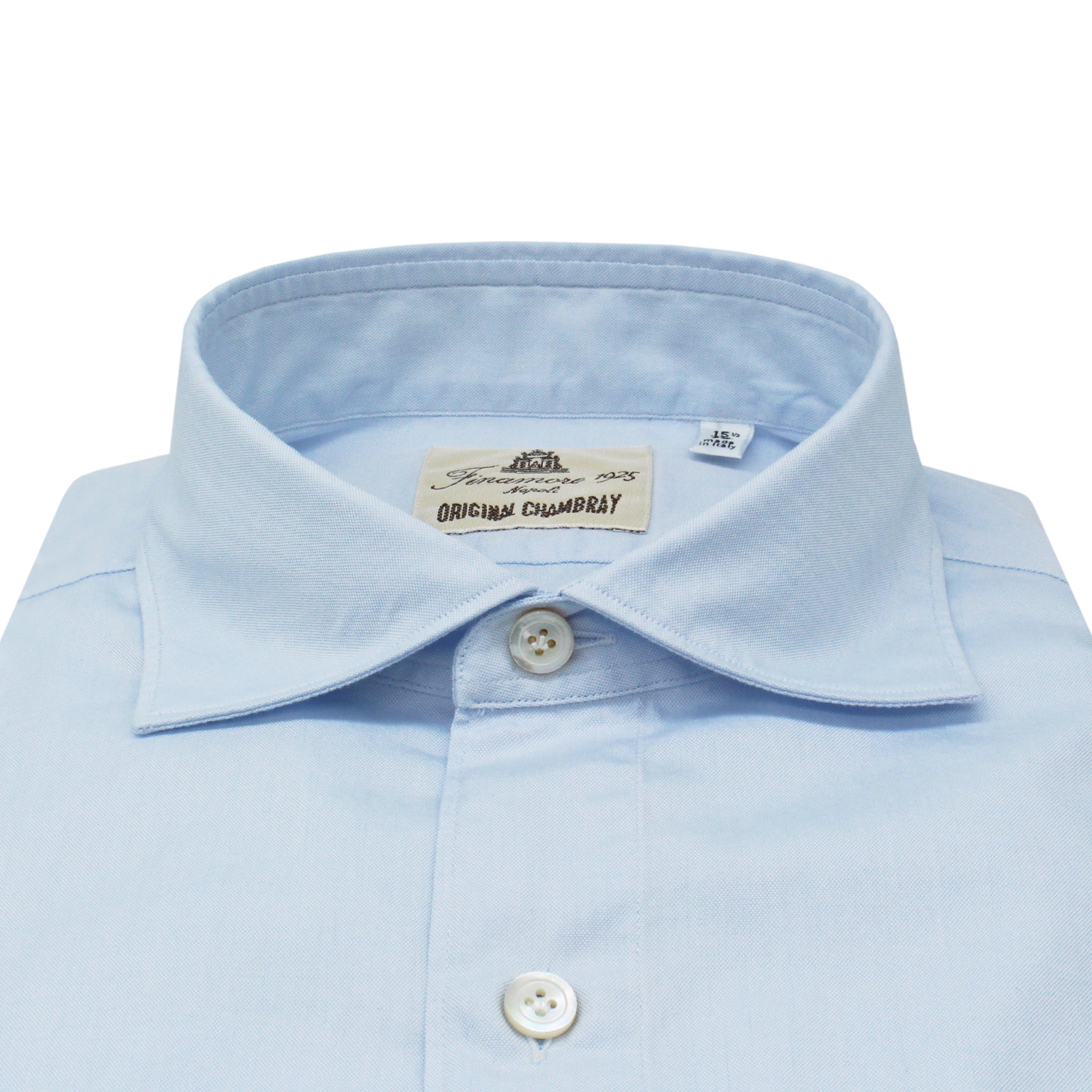 Camicia sportiva slim fit Tokyo in cotone chambray azzurro