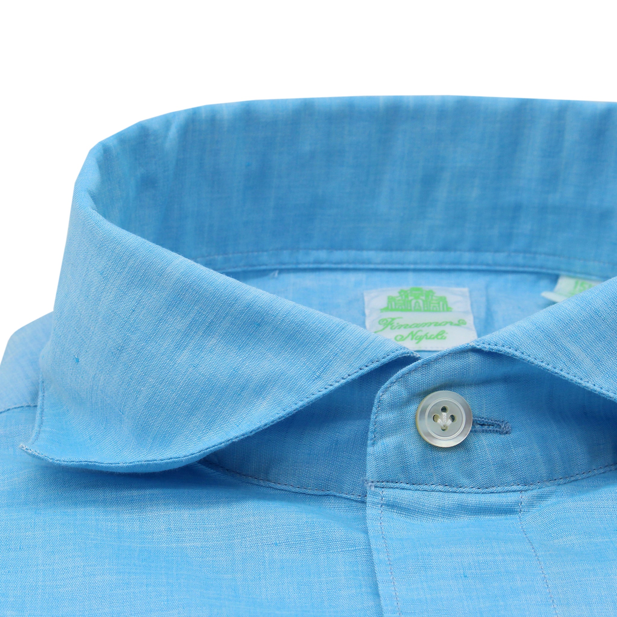 Camicia sportiva slim in lino e cotone Tokyo, turchese