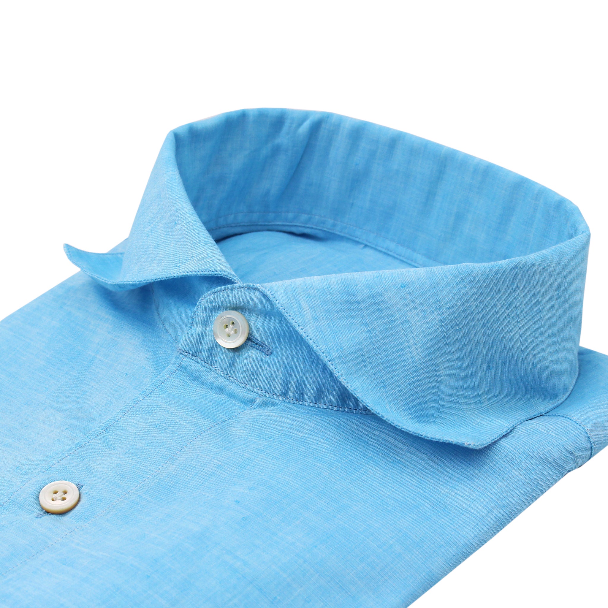 Camicia sportiva slim in lino e cotone Tokyo, turchese