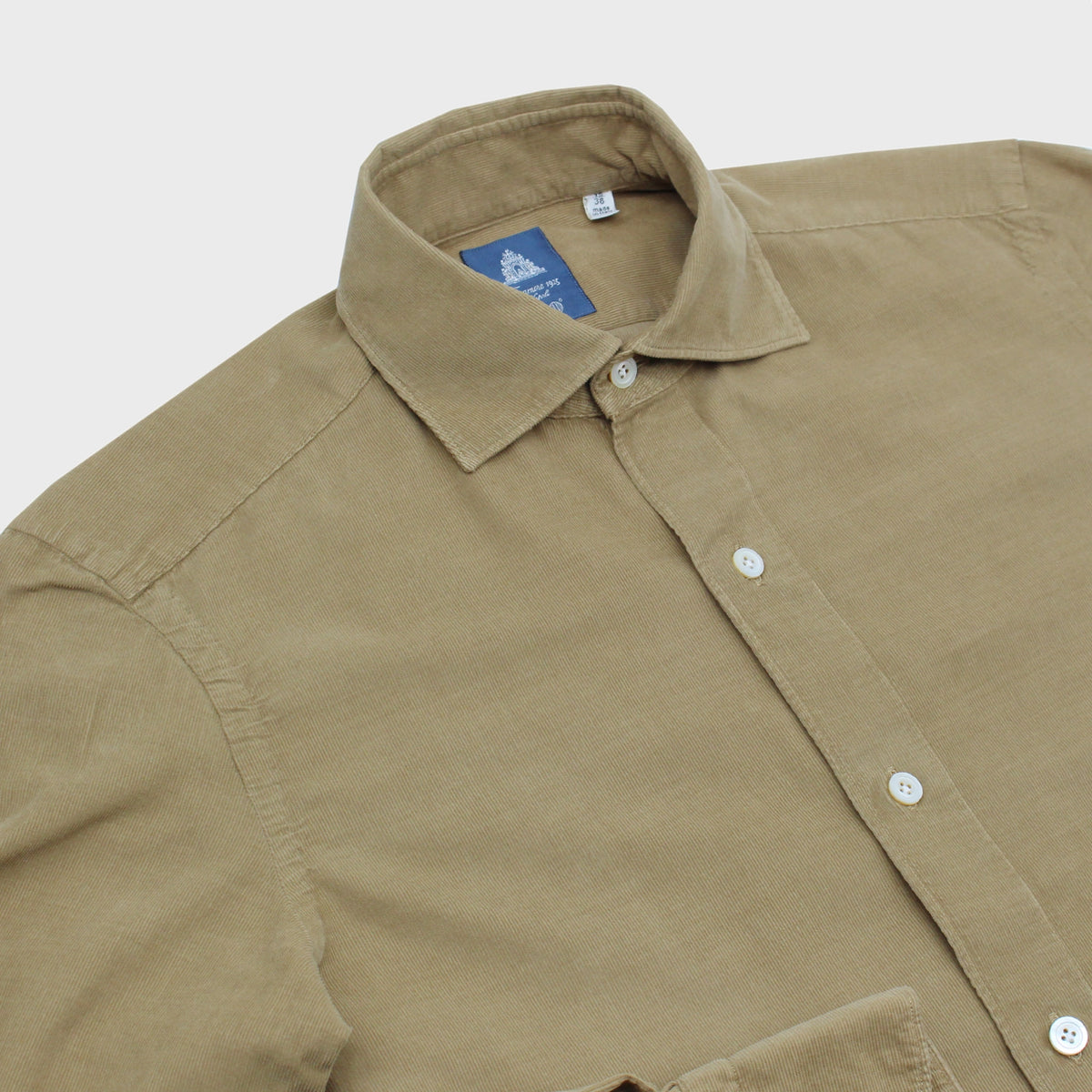 Tokyo sport shirt slim fit cotton velvet garment dyed