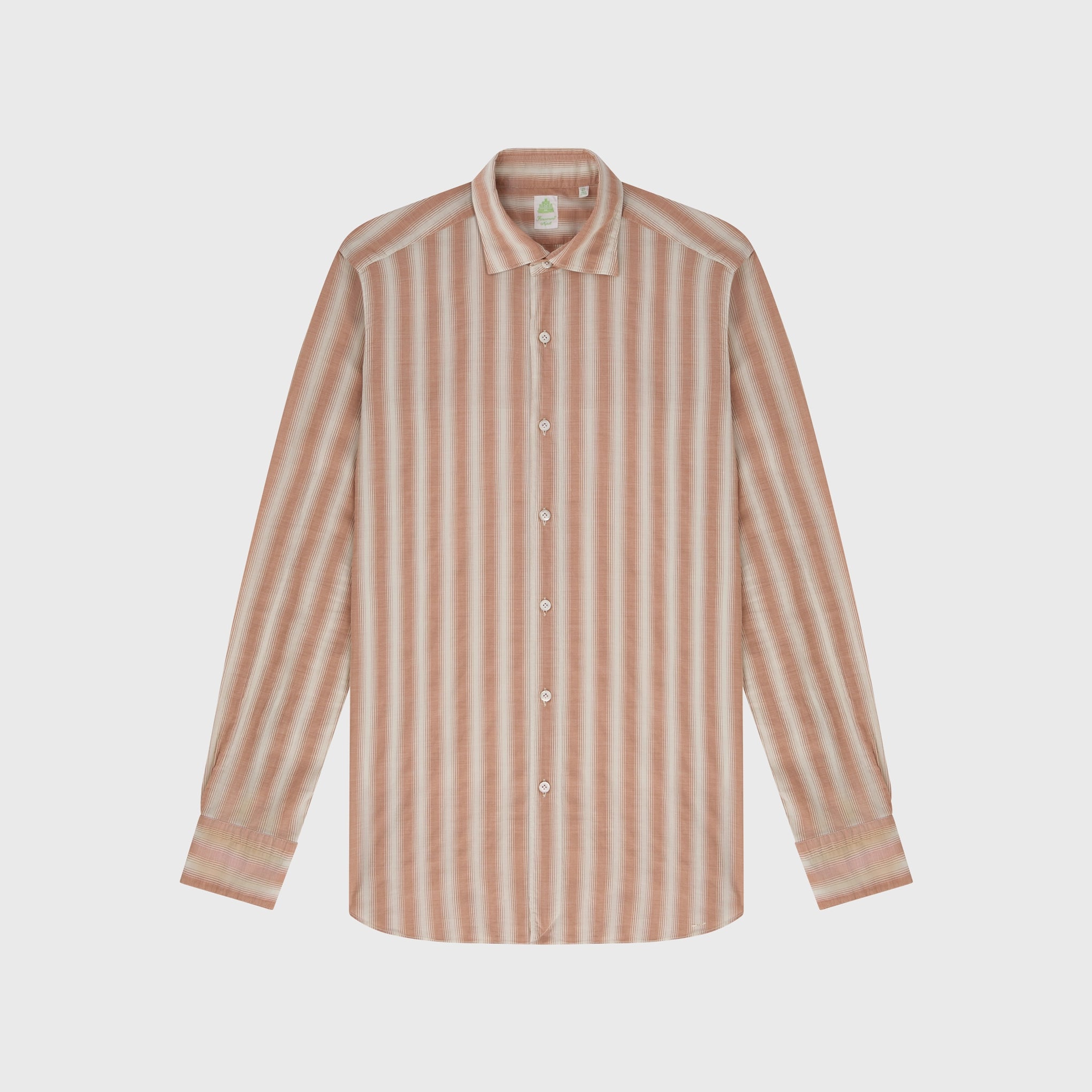 Tokyo sport shirt slim fit cotton linen exclusive stripe garment dyed Luigi collar