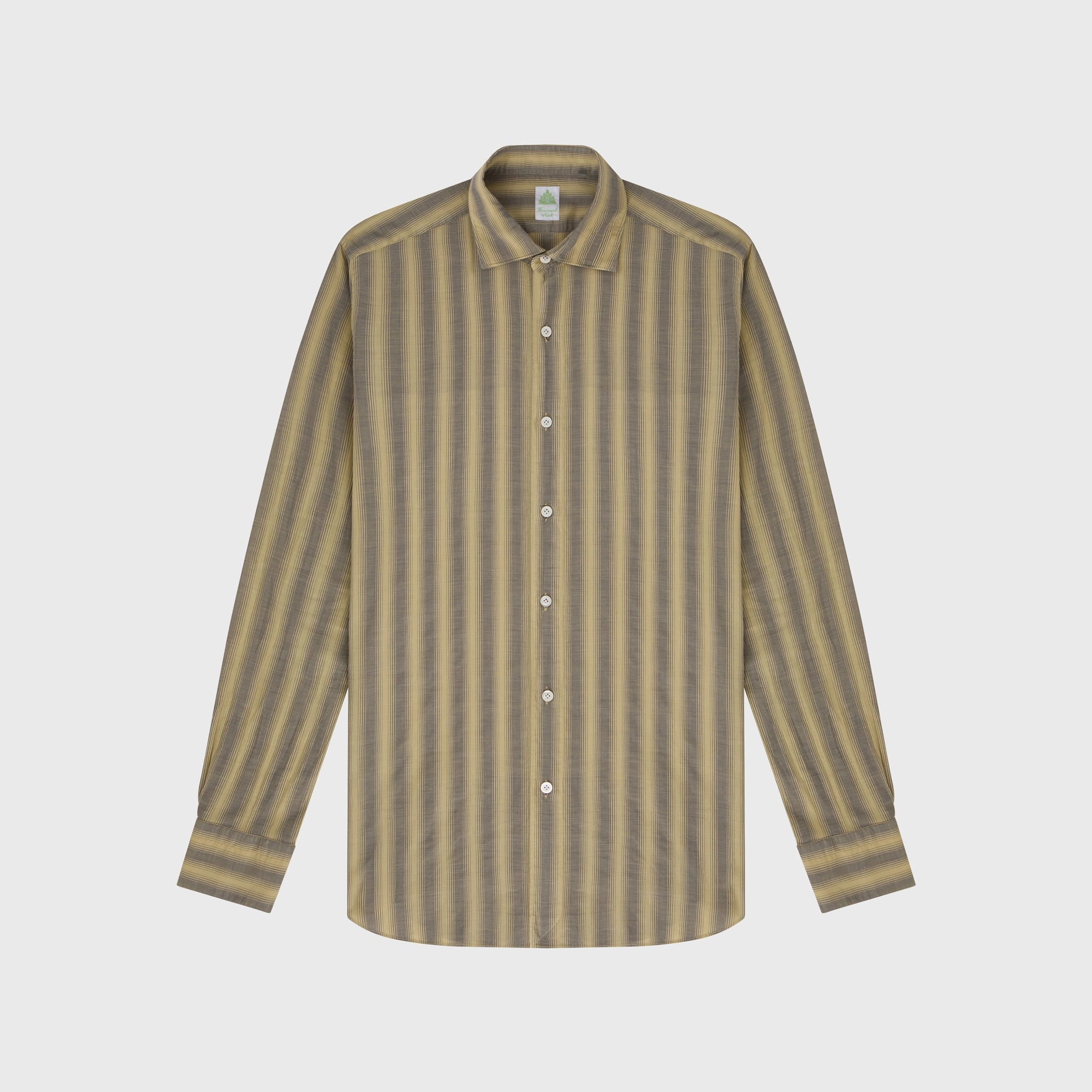 Tokyo sport shirt slim fit cotton linen exclusive stripe garment dyed Luigi collar