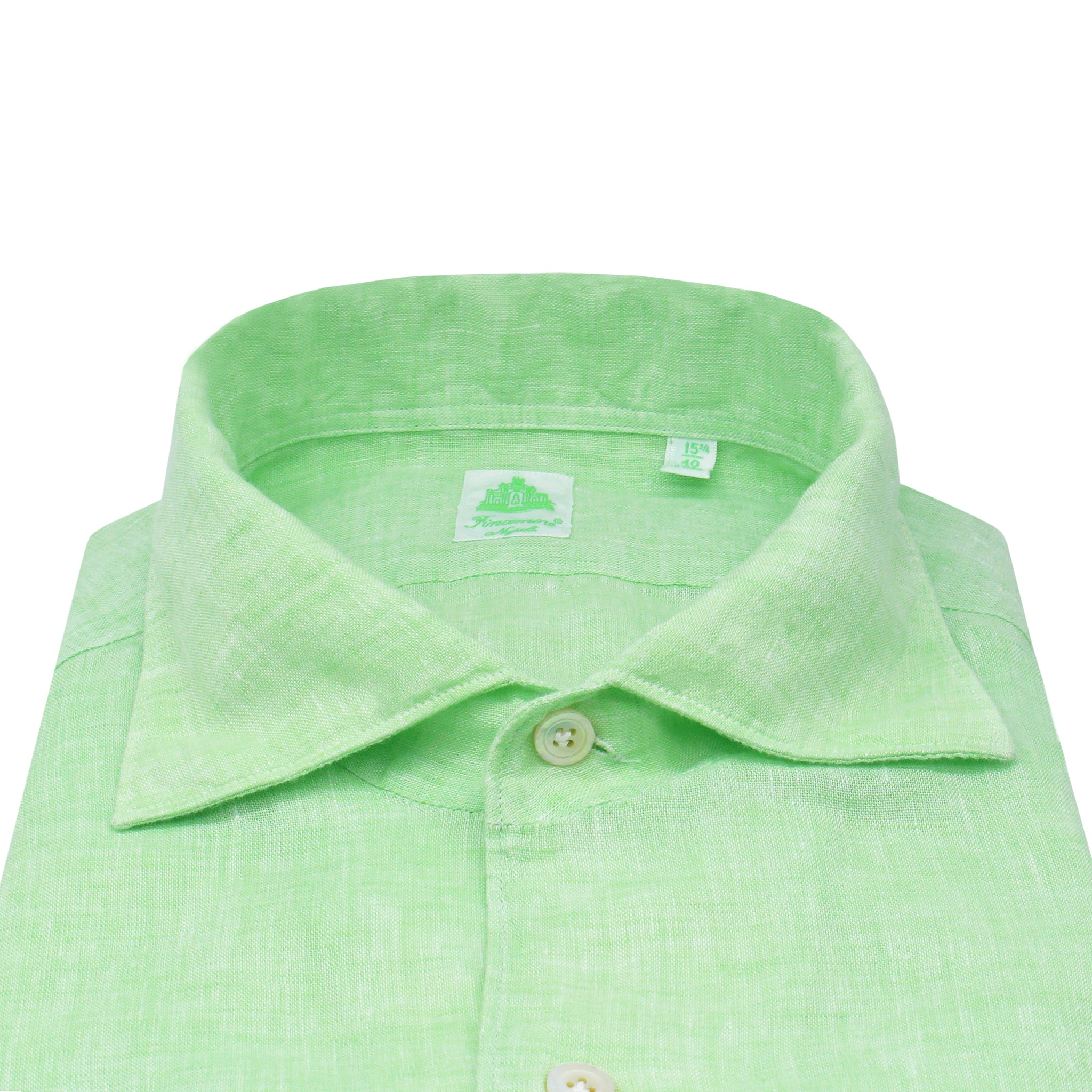 Camicia sportiva Tokyo slim fit in lino verde chiaro