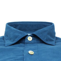 Tokyo sport shirt slim fit cotton garment dyed blue
