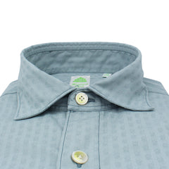 Tokyo slim fit sport shirt garment dyed with light blue bottom pattern