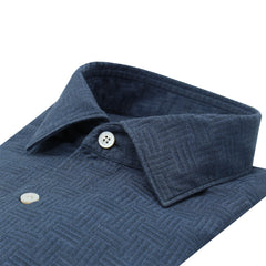 Tokyo sport shirt in cotton blue patterned bottom