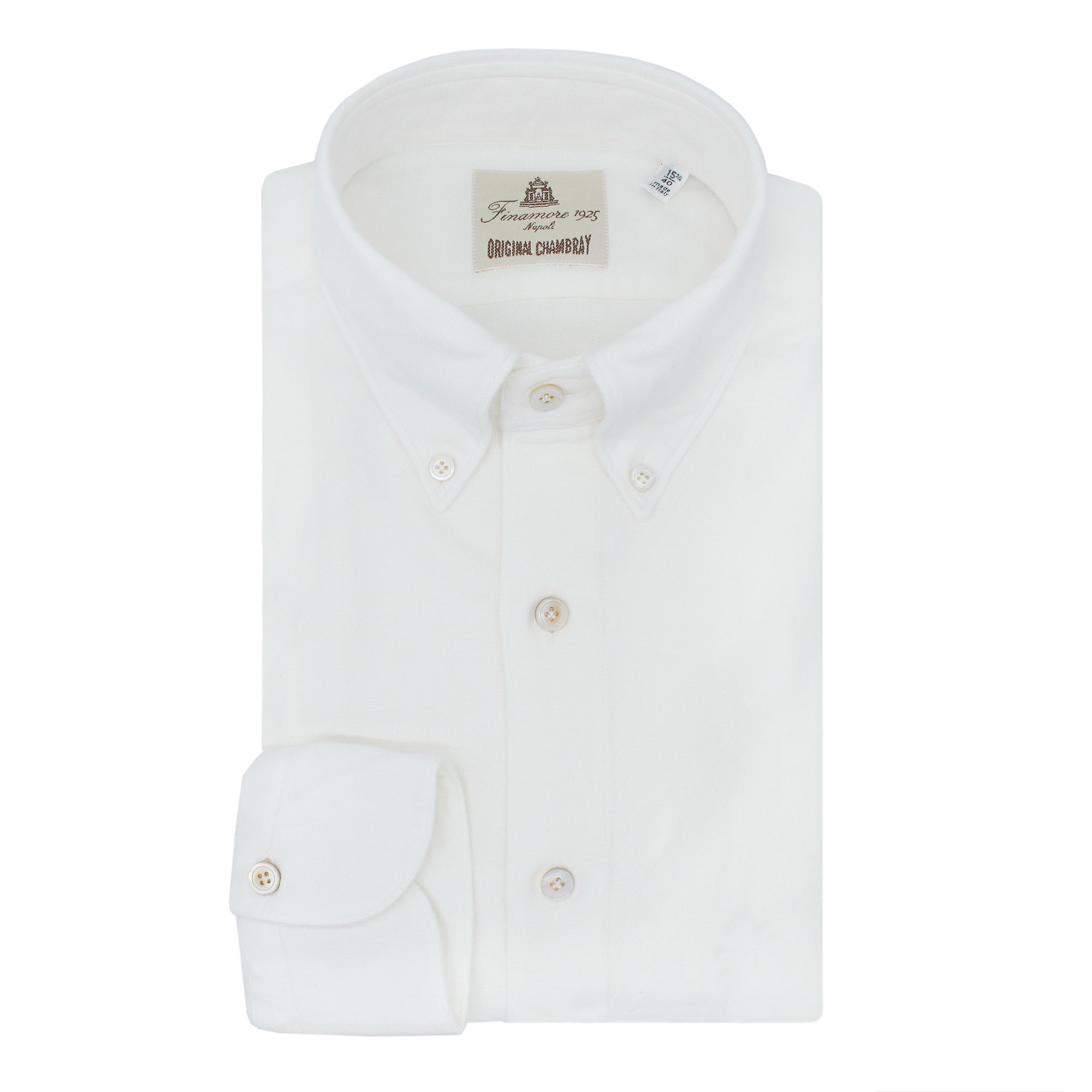 Camicia sportiva slim fit in cotone bianco opaco, collo button down