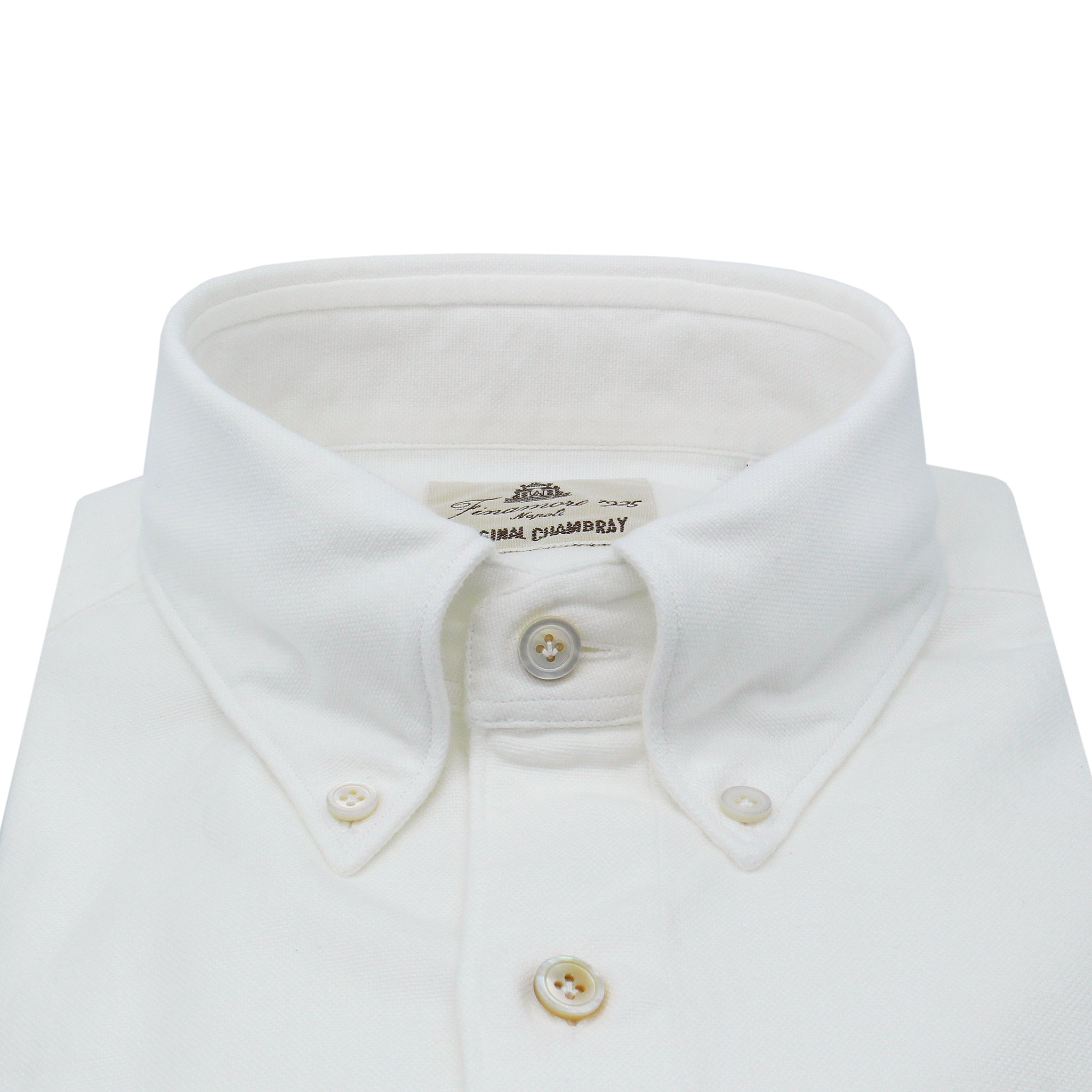 Camicia sportiva slim fit in cotone bianco opaco, collo button down