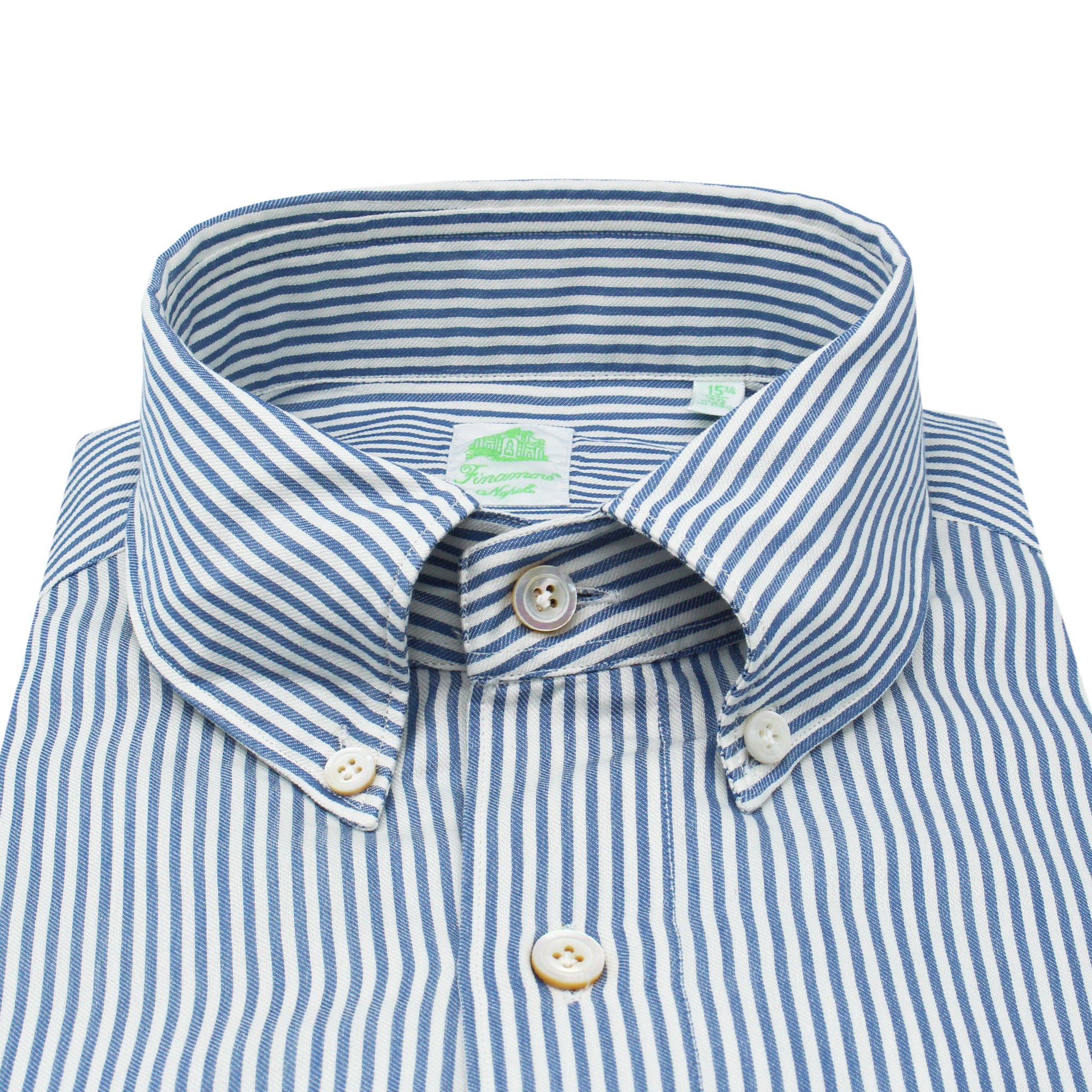 Tokyo blue striped cotton twill slim sports shirt