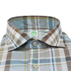 Milano slim fit Tokyo cotton and linen sport shirt with multicolor checks