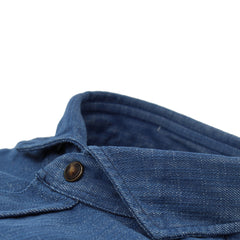 Toledo slim fit denim sport shirt with pocket and press buttons