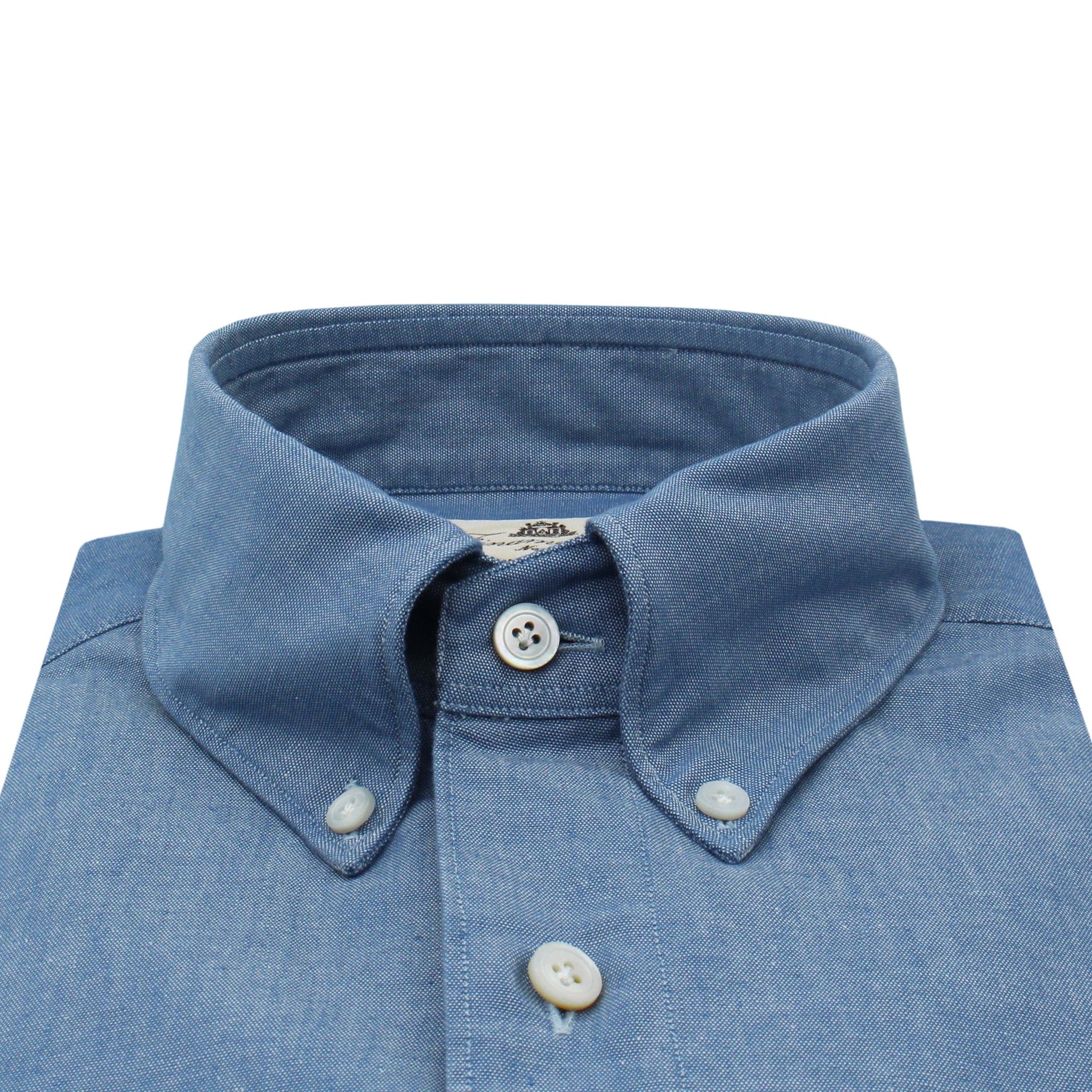 Tokyo slim fit sport shirt in light blue linen button down collar