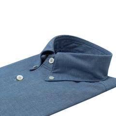 Tokyo slim fit sport shirt in light blue linen button down collar