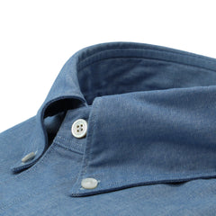 Tokyo slim fit sport shirt in light blue linen button down collar