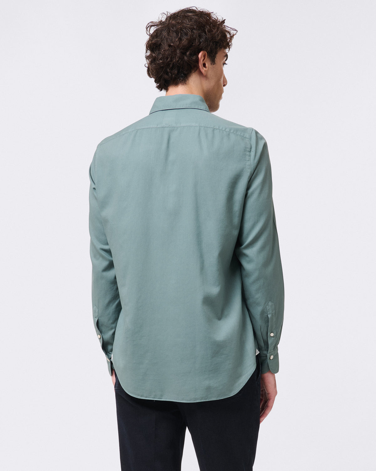 Tokyo slim sport shirt in lightweight garment dyed flannel