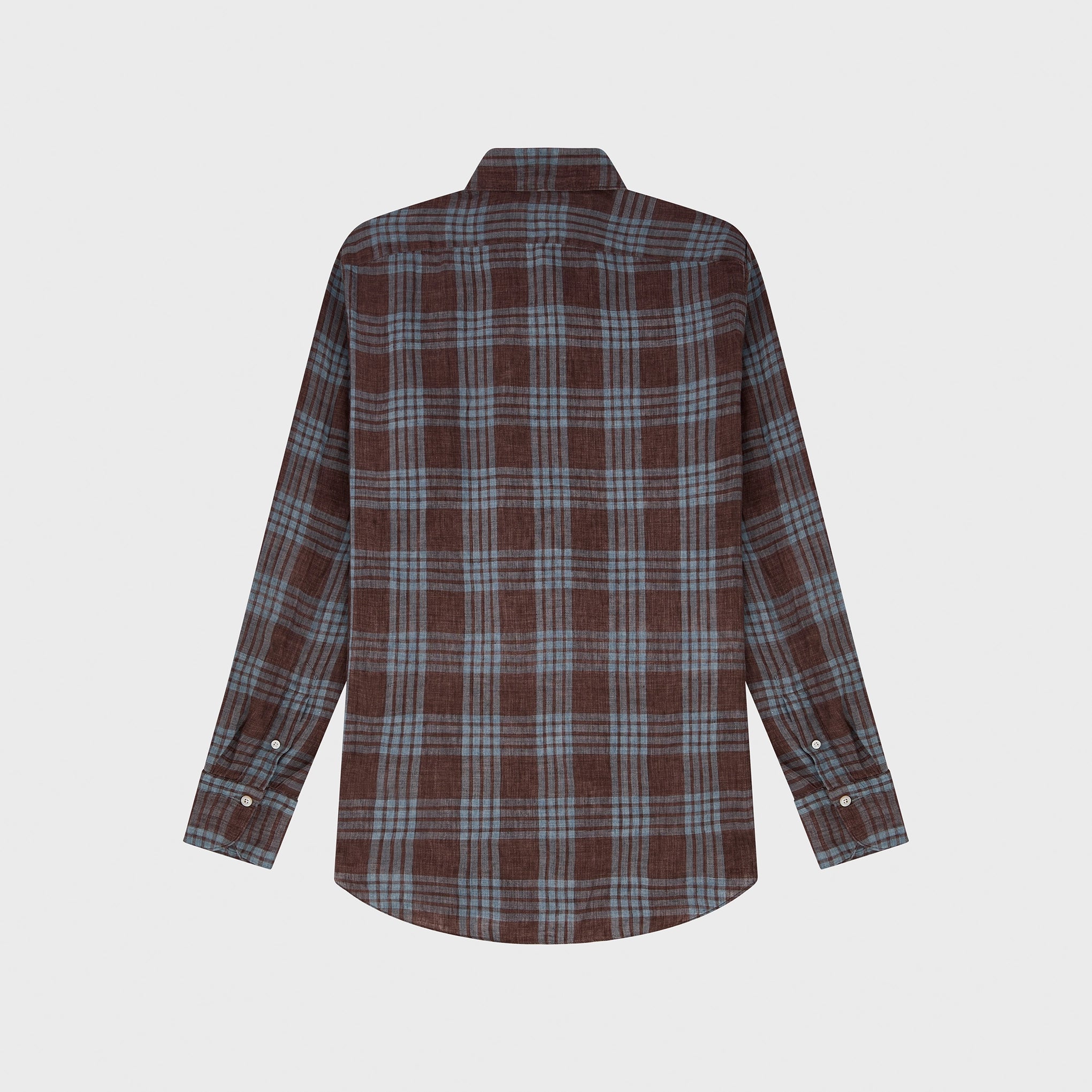 Tokyo sport shirt slim fit linen check Leonardo button-down collar