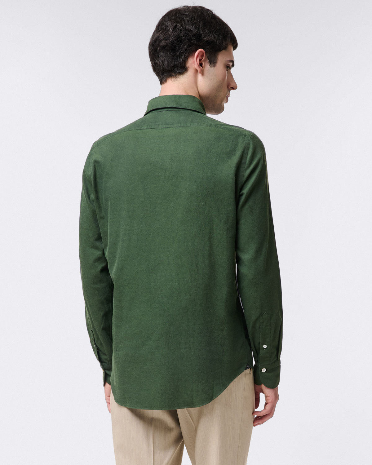 Tokyo sport shirt in dark green cotton twill